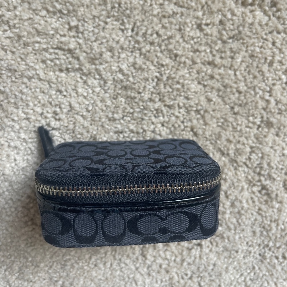 Coach Black and Gray Signature Coin Pouch